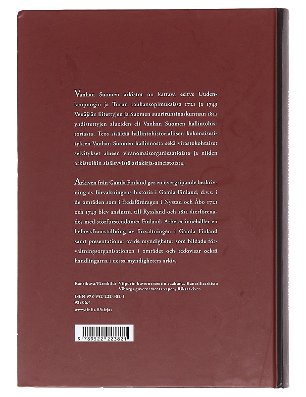 Vanhan Suomen arkistot - Eljas Orrman - Historiakirjat - 10105602155 - 1