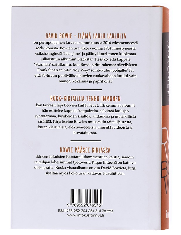 David Bowie : elämä laulu laululta - Immonen, Tenho  - Elämäkerrat ja muistelmat - 10105602455 - 1