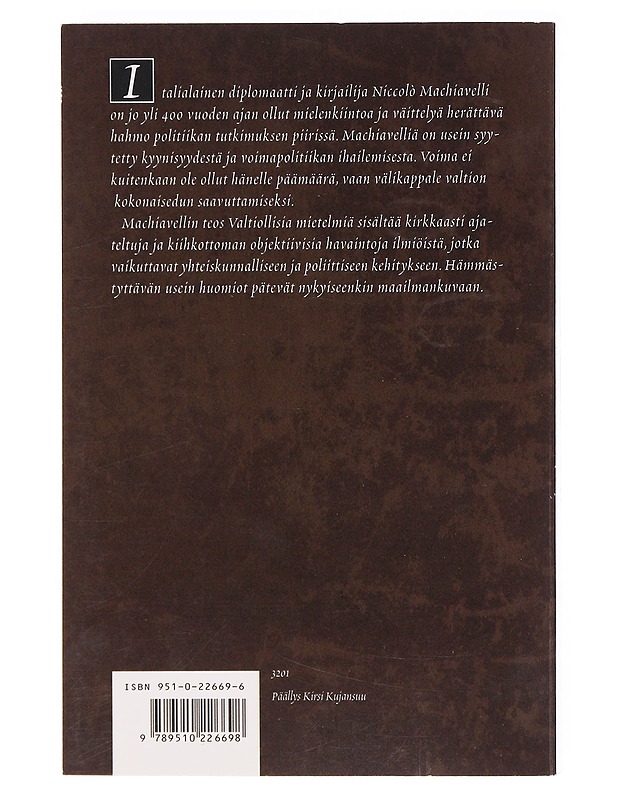 Valtiollisia mietelmiä - Nicoló Machiavelli - Tietokirjat ja oppaat - 10105602472 - 1
