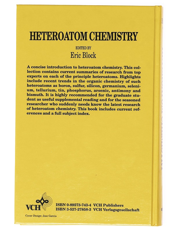 Heteroatom chemistry - Block, Eric - Tietokirjat - 10105602515 - 1