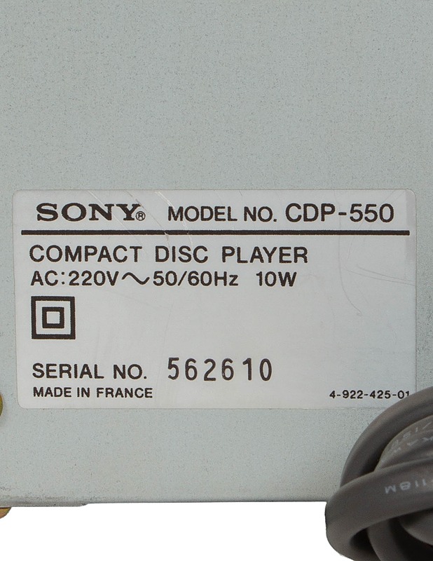 SONY CDP-550 CD-soitin - Viihde-elektroniikka - 10105602585 - 3