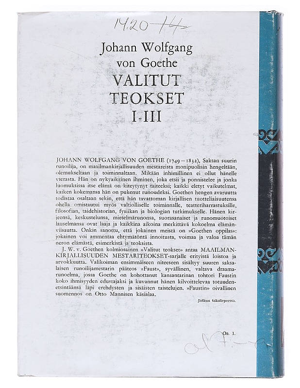 Valitut teokset II - Johann Wolfgang von Goethe - Runot ja näytelmät - 10105602602 - 1