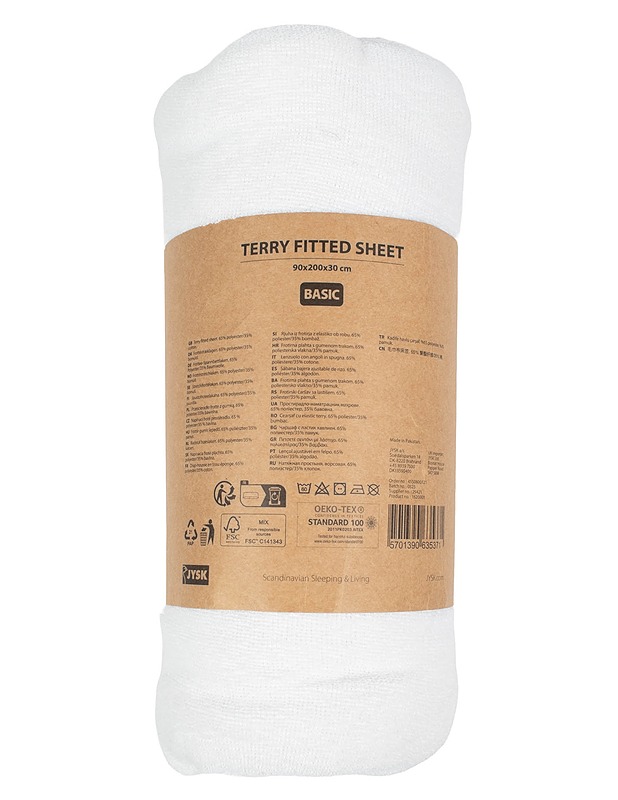 JYSK Basic froteemuotoon ommeltu lakana, 90x200 cm - Liinavaatteet - 10105602964 - 0