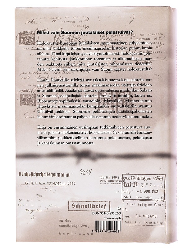 Holokaustilta pelastetut - Hannu Rautkallio - Historiakirjat - 10105603101 - 1