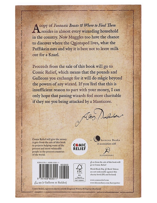 Fantastic beasts and where to find them - Rowling, J. K. - Fantasia- ja scifi - 10105603109 - 1