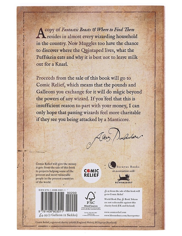Fantastic beasts and where to find them - Rowling, J. K. - Fantasia- ja scifi - 10105603114 - 1