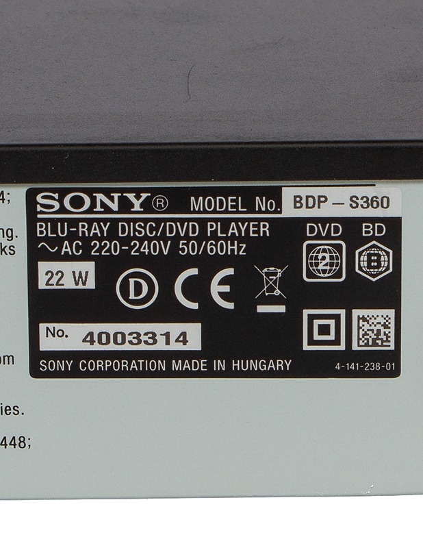 SONY BDP-S360 DVD/Blu-ray soitin - Viihde-elektroniikka - 10105603217 - 3