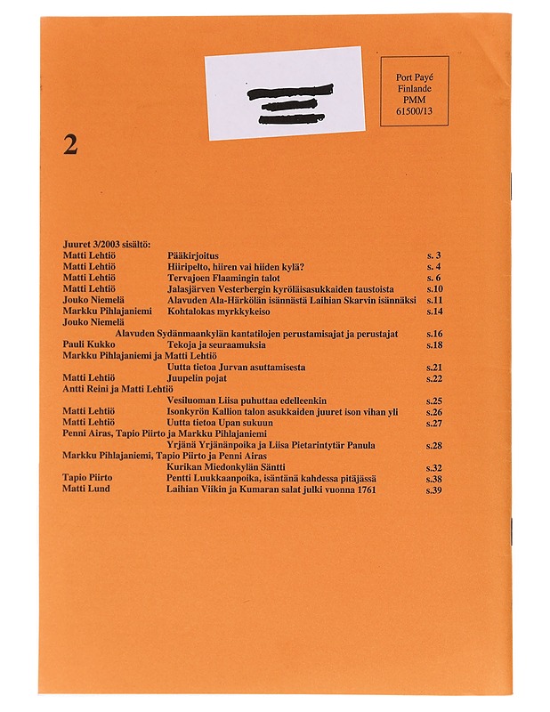Juuret 3/2003  - Lehdet - 10105603386 - 1