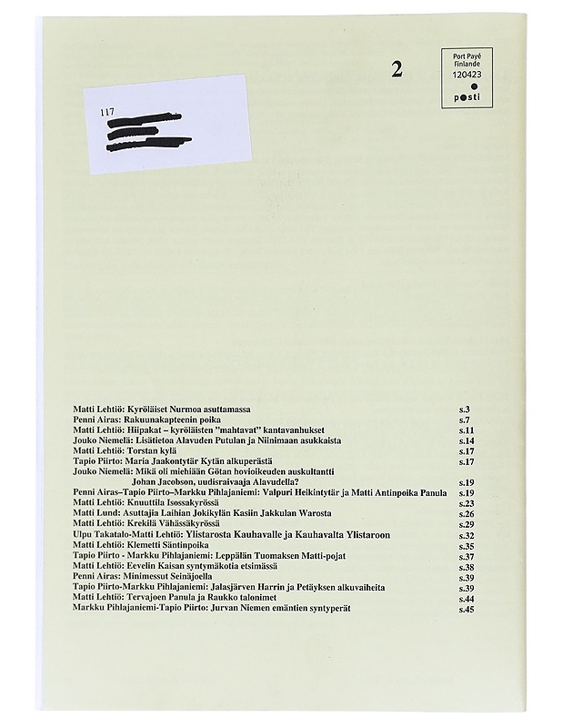 Eteläpohjalaiset Juuret 1/2004  - Lehdet - 10105603389 - 1