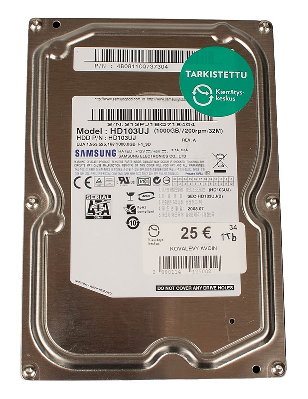 SAMSUNG HD103UJ kovalevy - Tietokoneet - 10105603487 - 1