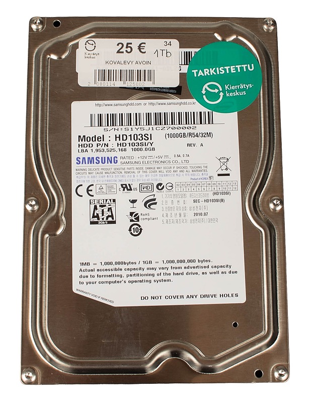 SAMSUNG HD103SI kiintolevy - Tietokoneet - 10105603496 - 1