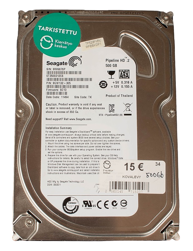 SEAGATE Pipeline HD .2 kovalevy - Tietokoneet - 10105603500 - 1