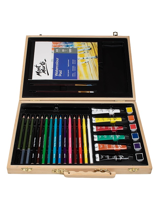 MONT MARTE Watercolor Art Set taidetarvikesetti salkussa - Askartelu - 10105603506 - 0