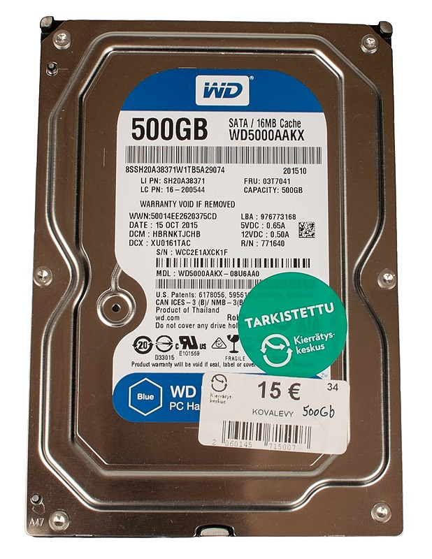 WD 500 GB -kovalevy  - Tietokoneet - 10105603661 - 1