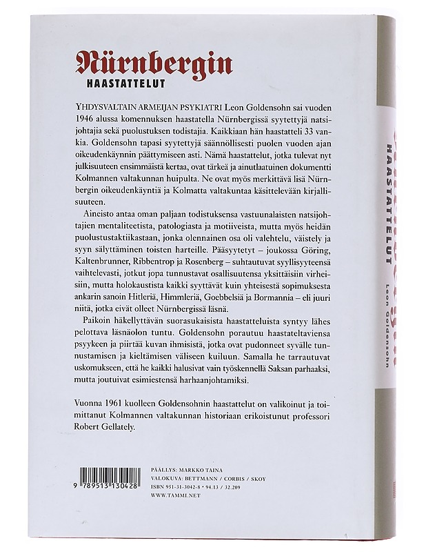 Nürnbergin haastattelut - Goldensohn, Leon - Elämäkerrat ja muistelmat - 10105603659 - 1