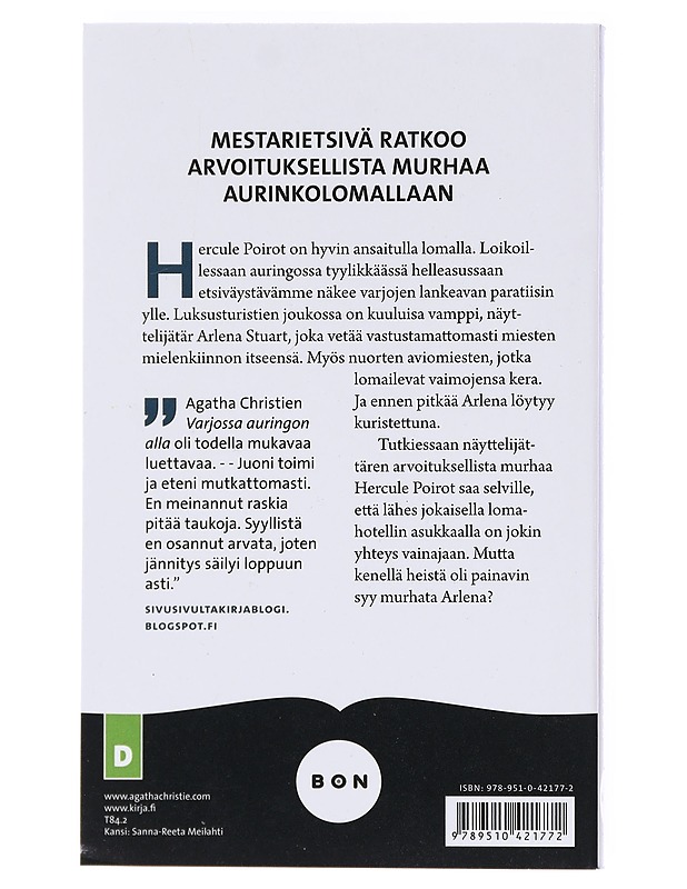 Varjossa auringon alla - Agatha Christie - Romaanit ja novellit - 10105603763 - 1