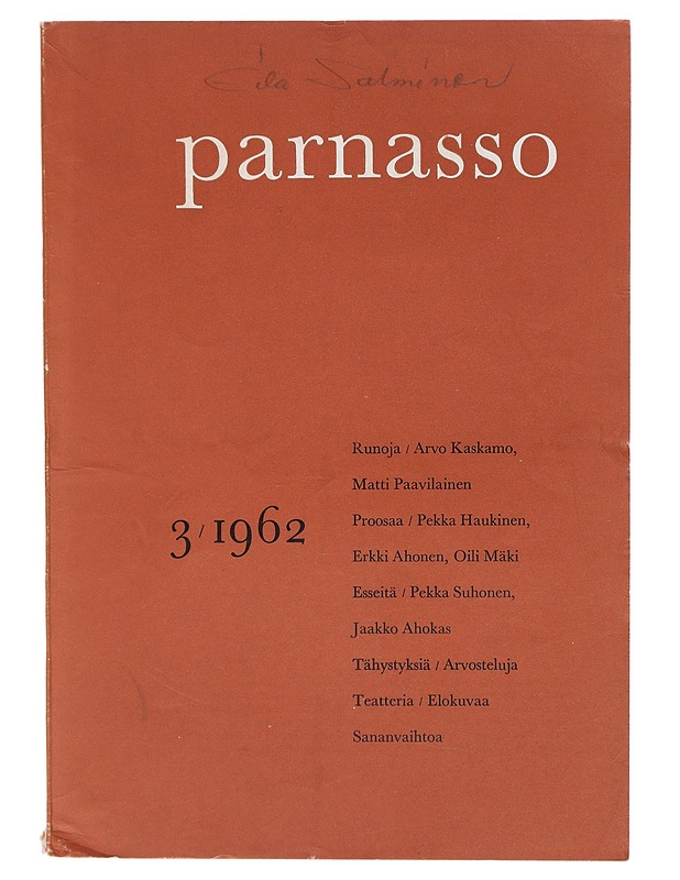 Parnasso 3/1962 - Taide- ja kulttuurikirjat - 10105603779 - 0