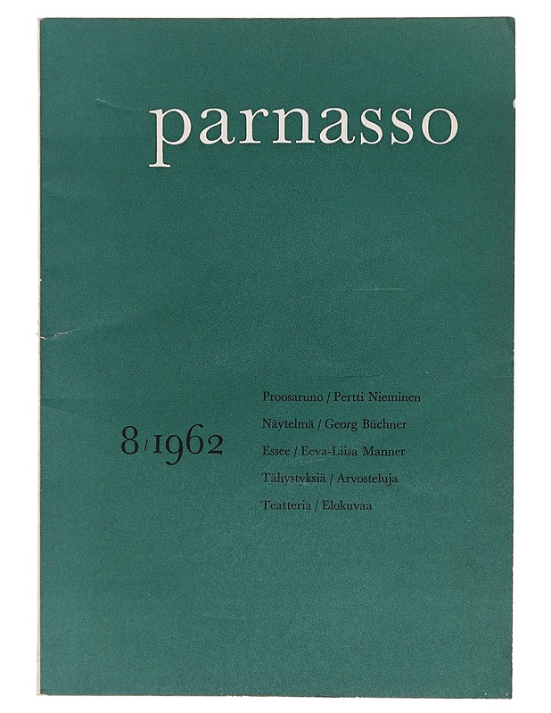 Parnasso 8/1962 - Taide- ja kulttuurikirjat - 10105603786 - 0