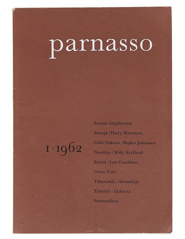Parnasso 1/1962 - Taide- ja kulttuurikirjat - 10105603795 - 0