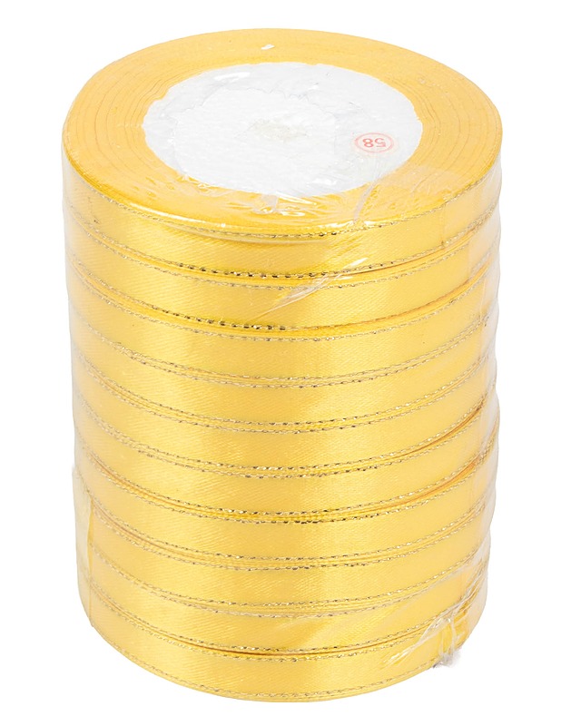 Satiininauha kultareunuksella, 10 rullaa - Ompelu - 10105603816 - 0