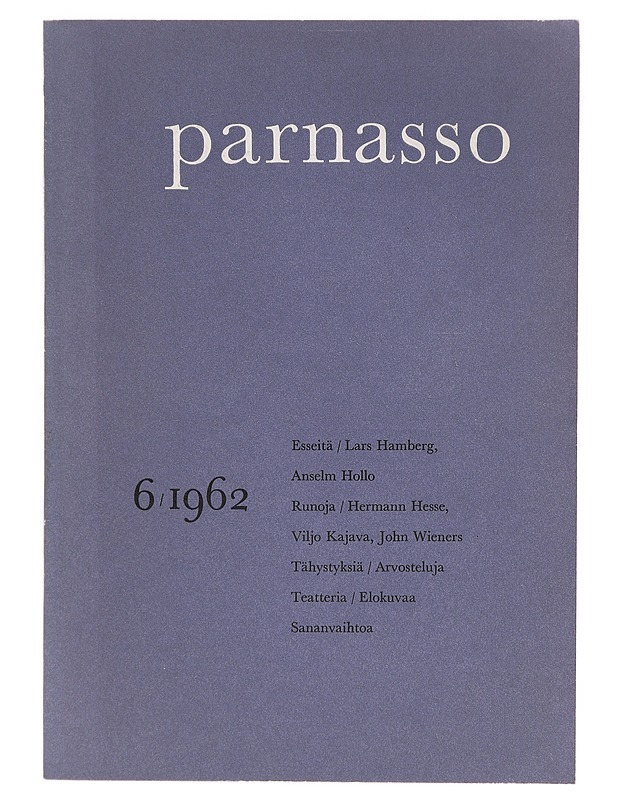 Parnasso 6/1962 - Taide- ja kulttuurikirjat - 10105603857 - 0