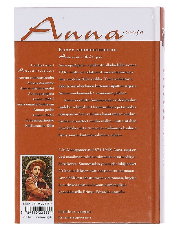 Anna opettajana - Montgomery, L. M. 1874-1942 - Romaanit ja novellit - 10105603925 - 1