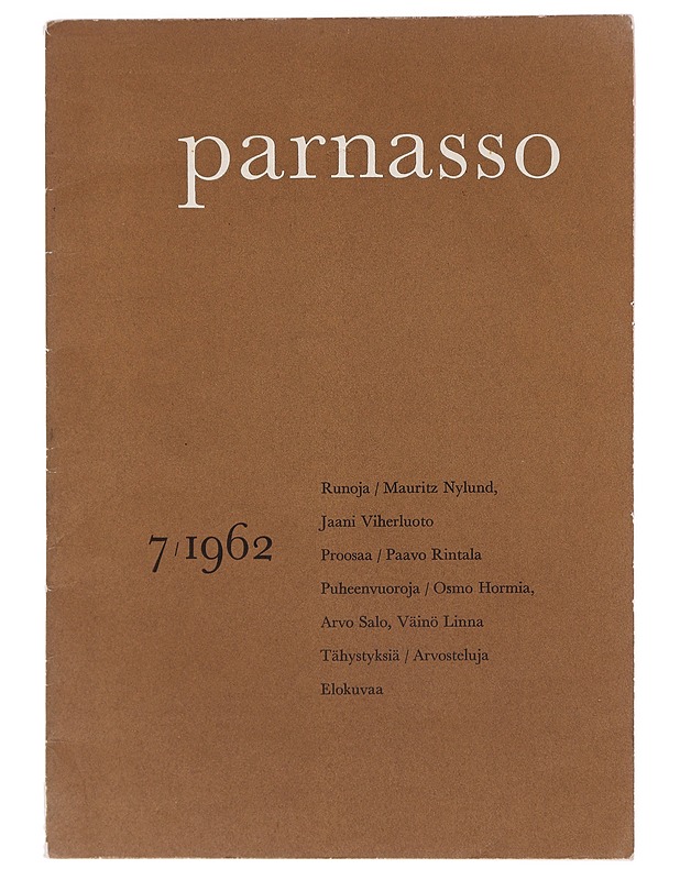 Parnasso 7/1962 - Taide- ja kulttuurikirjat - 10105604027 - 0