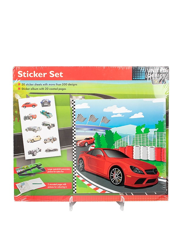UNITED OFFICE Kids Sticker set tarrasetti, autot - Askartelu - 10105604170 - 0