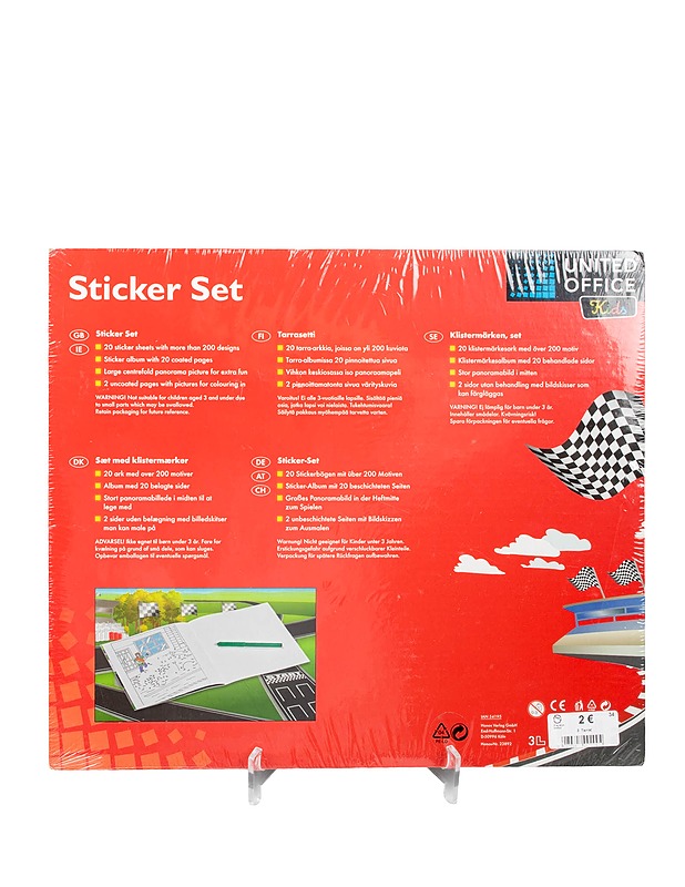 UNITED OFFICE Kids Sticker set tarrasetti, autot - Askartelu - 10105604170 - 1