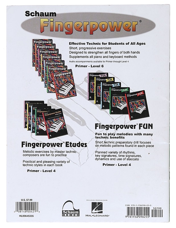 Fingerpower Level One - Schaum, John W. - Musiikki- ja elokuvakirjat - 10105604346 - 1