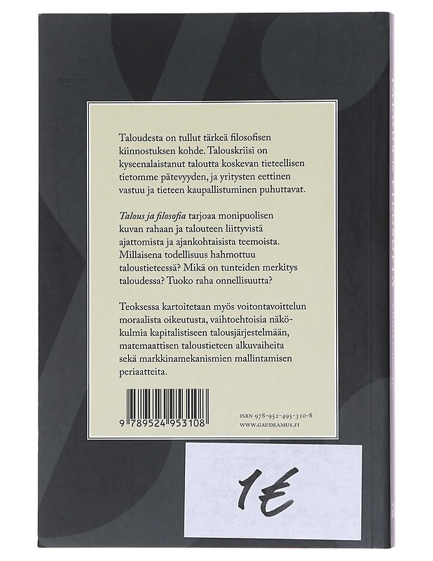 Talous ja filosofia - Niiniluoto, Ilkka - Tietokirjat ja oppaat - 10105604376 - 1