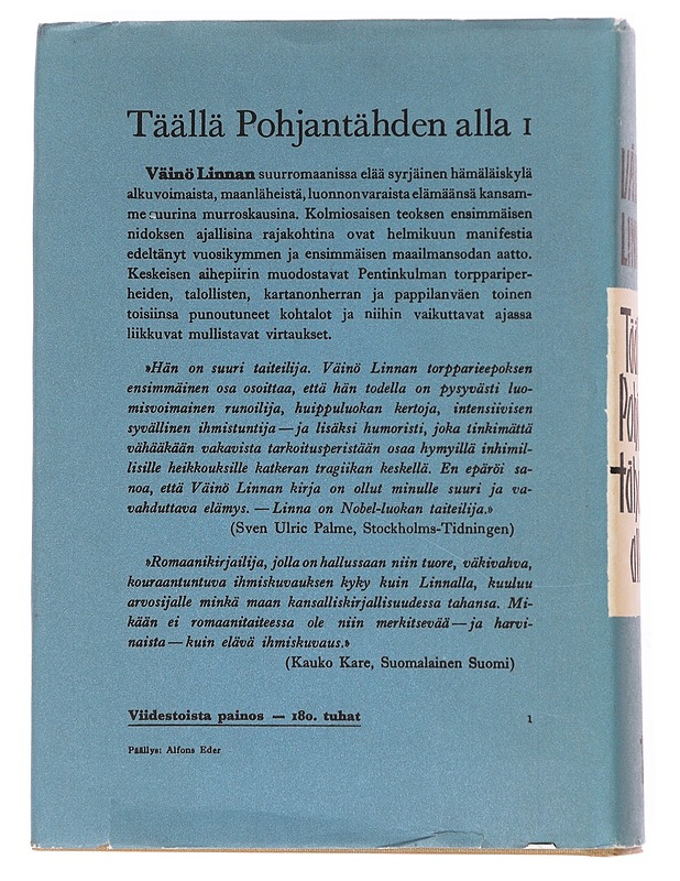 Täällä Pohjantähden alla 1 - Väinö Linna - Romaanit ja novellit - 10105604475 - 1