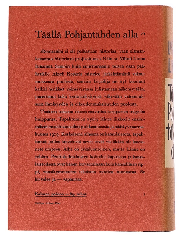 Täällä Pohjantähden alla 2 - Väinö Linna - Romaanit ja novellit - 10105604483 - 1