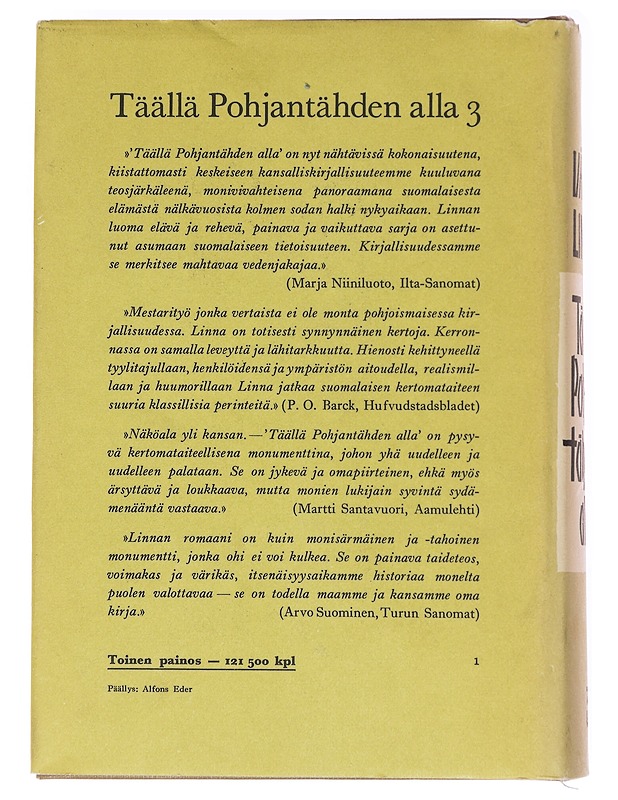 Täällä Pohjantähden alla 3 - Väinö Linna - Romaanit ja novellit - 10105604485 - 1