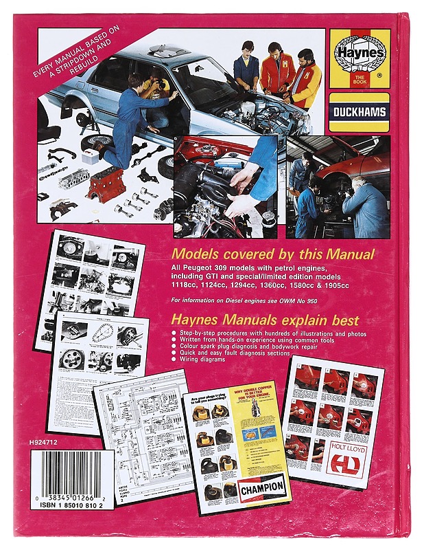 Peugeot 309 (petrol) Owners Workshop Manual  - Tietokirjat ja oppaat - 10105604544 - 1