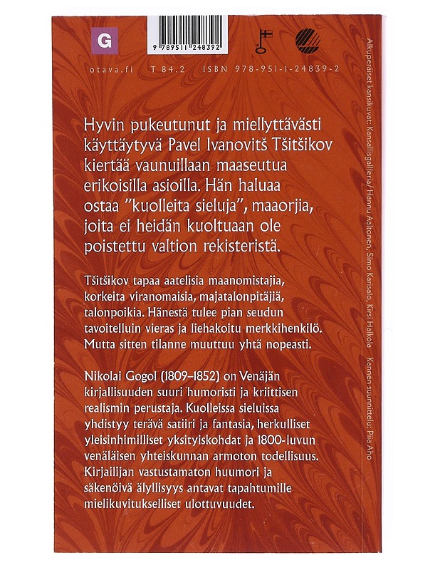 Kuolleet sielut - Gogol, Nikolai - Romaanit ja novellit - 10105604655 - 1