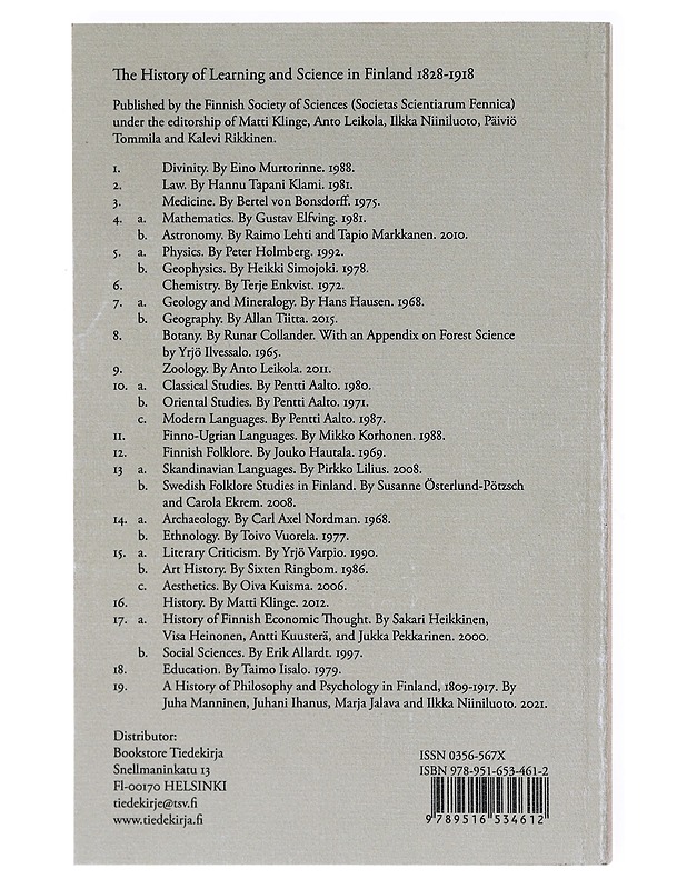 A history of philosophy and psychology in Finland, 1809-1917 - Manninen, Juha - Tietokirjat - 10105604668 - 1