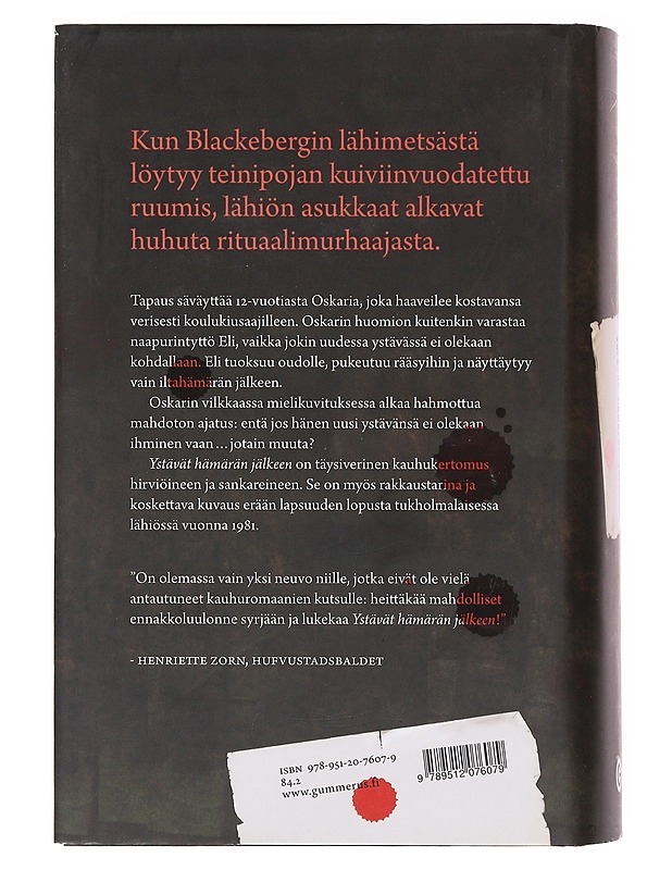 Ystävät hämärän jälkeen - Ajvide Lindqvist, John - Romaanit ja novellit - 10105604717 - 1