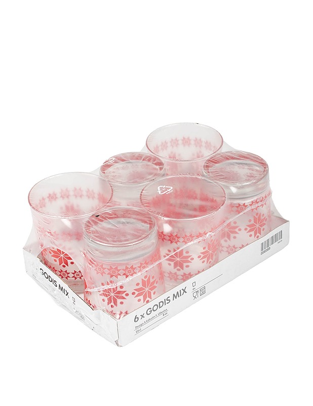 IKEA : GODIS MIX : 6 kpl, punainen pohjoimainen talvikuvio - Lasit - 10105604826 - 0