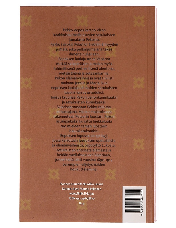 Pekko / setukaiseepos - Vabarna, Anne - Runot ja näytelmät - 10105604863 - 1