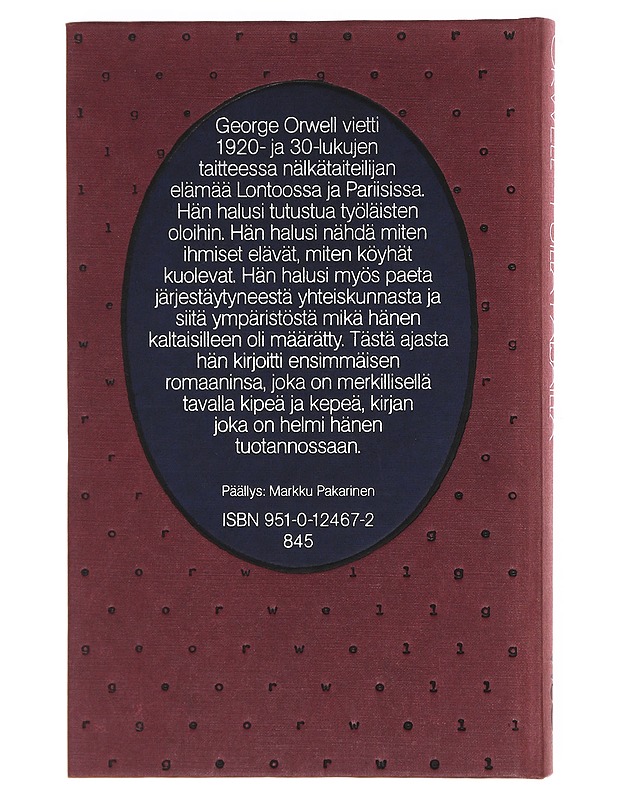 Puilla Paljailla Pariisissa ja Lontoossa - George Orwell, 9510124672845 - Elämäkerrat ja muistelmat - 10105604951 - 1
