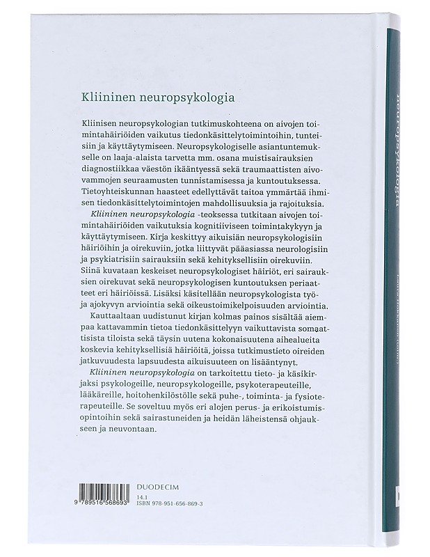 Kliininen neuropsykologia - Jehkonen, Mervi - Kirja lahjaksi - 10105605038 - 1