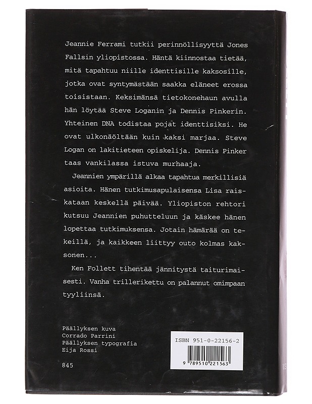 Kolmas kaksonen - Follett, Ken - Romaanit ja novellit - 10105605106 - 1
