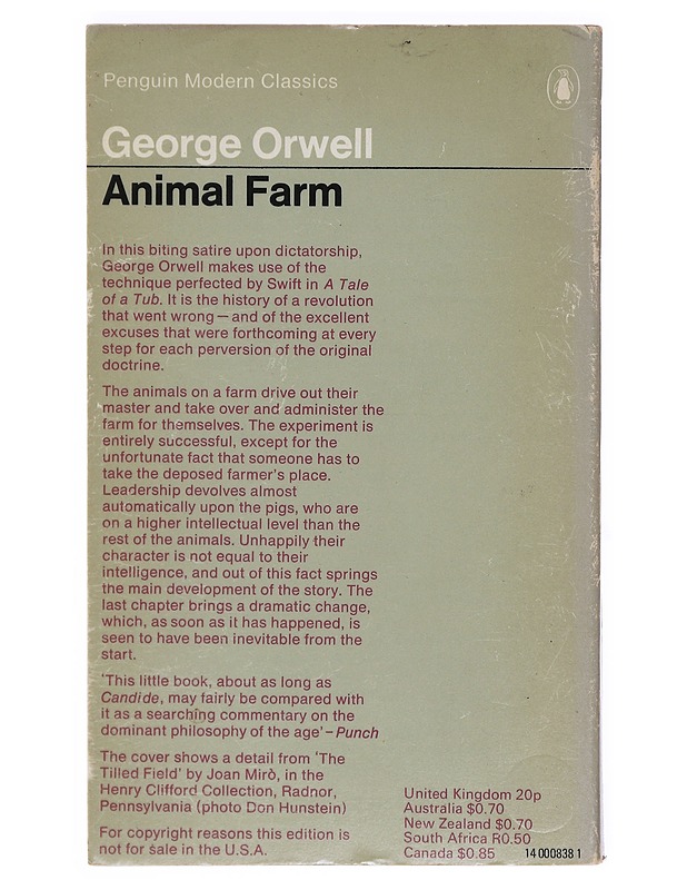 Animal Farm - George Orwell - Romaanit ja novellit - 10105605108 - 1