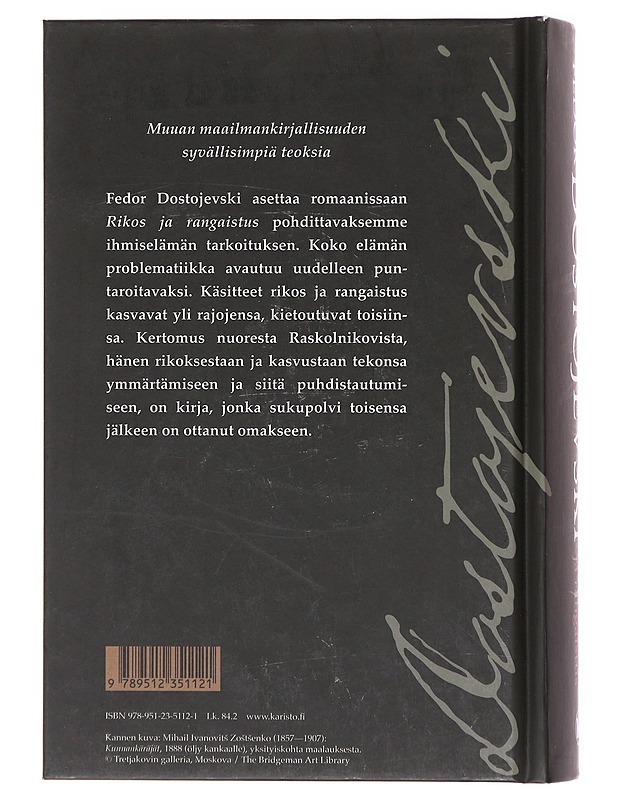 Rikos ja rangaistus - Dostojevski, F. M. - Romaanit ja novellit - 10105605203 - 1