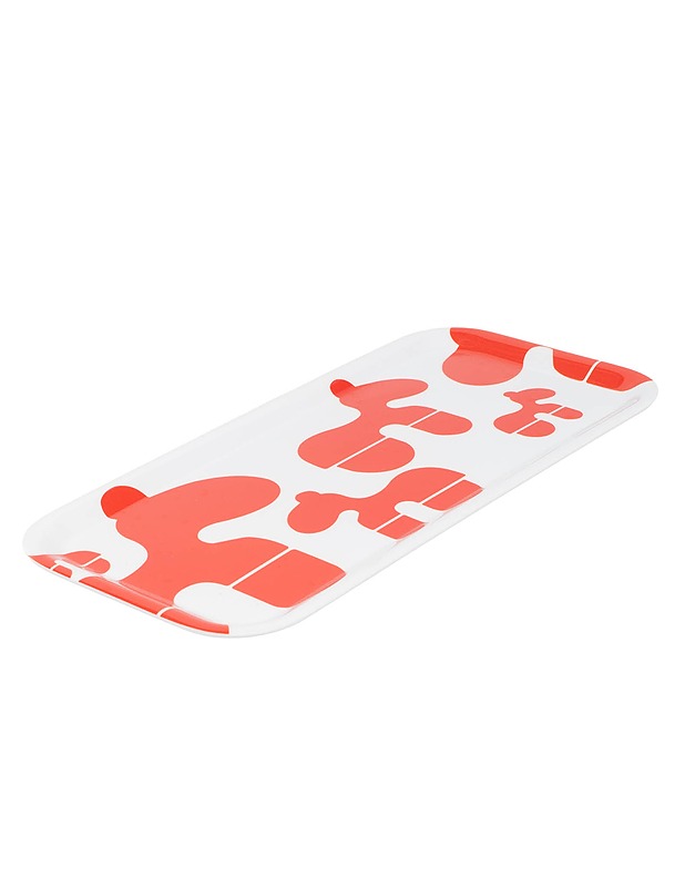 MELAMINE : poni-kuviointi tarjotin, valkopunainen - Tarjoiluastiat - 10105605483 - 1