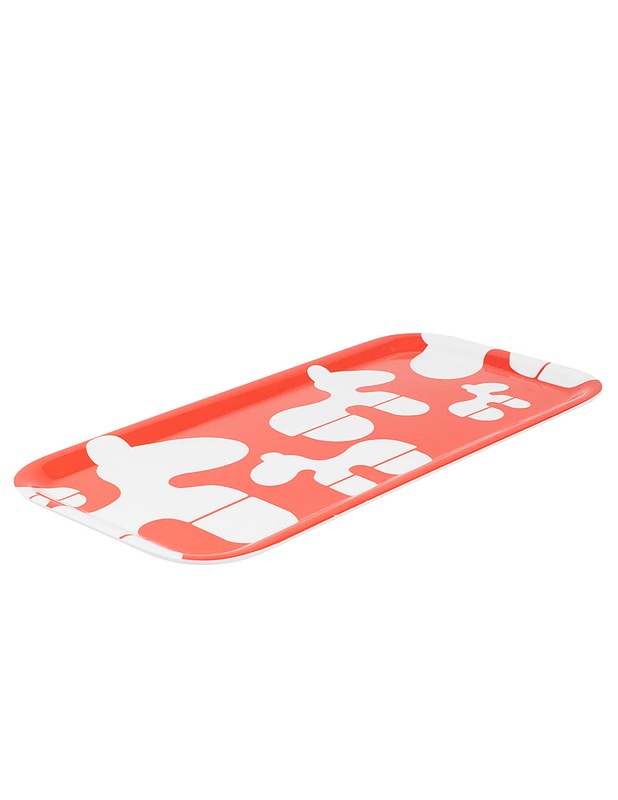 MELAMINE : poni-kuviointi tarjotin, punavalkoinen - Tarjoiluastiat - 10105605488 - 1