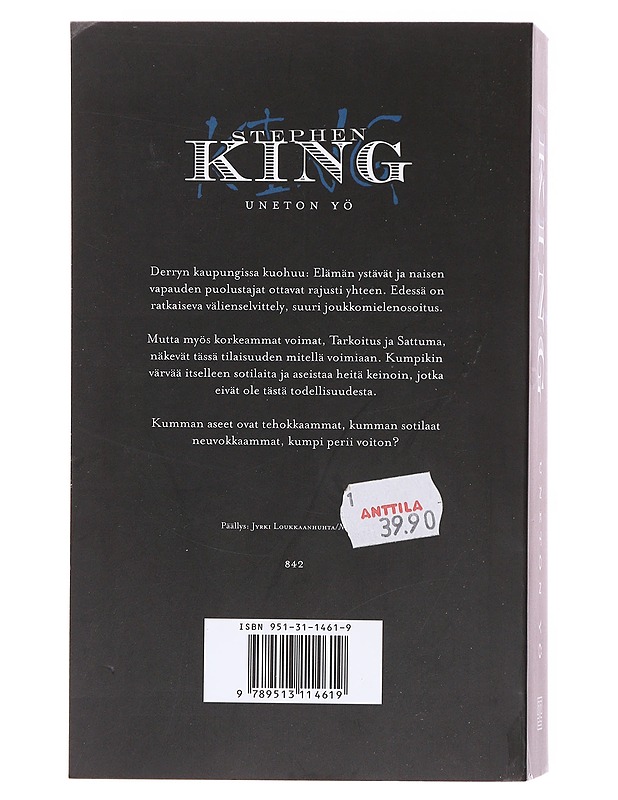 Uneton yö - Stephen King - Romaanit ja novellit - 10105605571 - 1