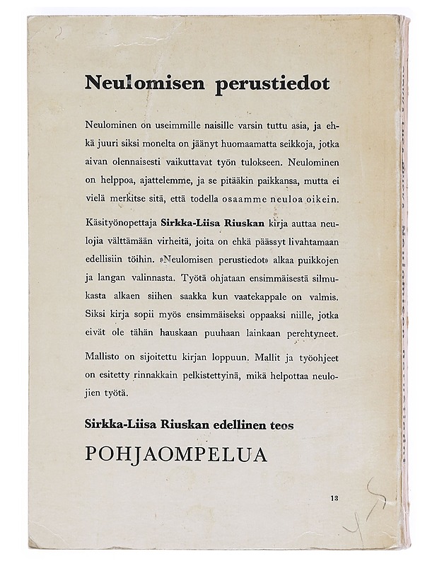 Neulomisen perustiedot - Sirkka-Liisa Riuska - Käsityökirjat - 10105605642 - 1