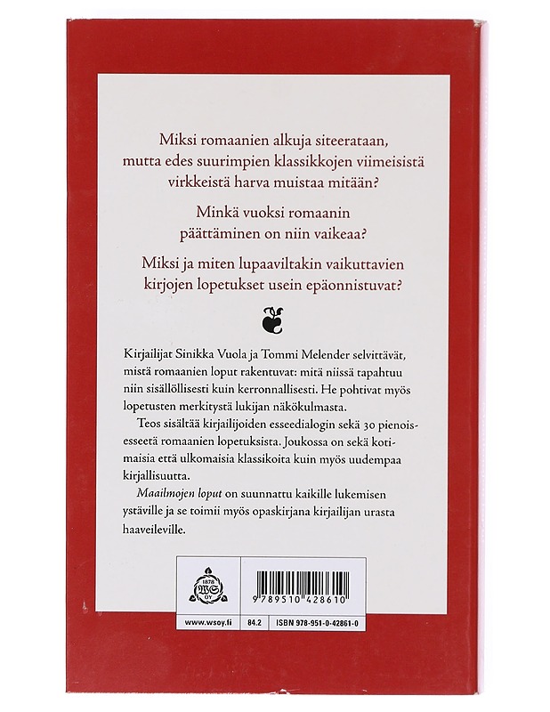 Maailmojen loput / kirjoituksia romaanitaiteesta - Vuola, Sinikka - Romaanit ja novellit - 10105605822 - 1